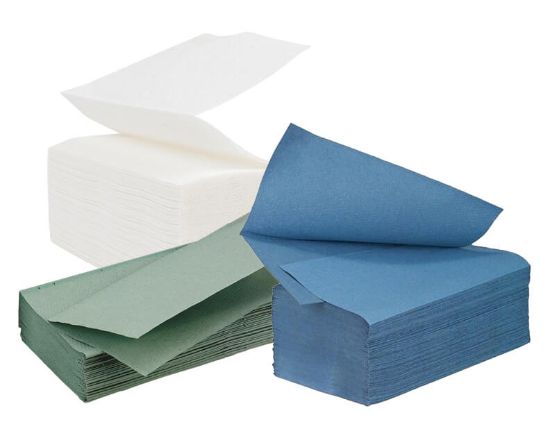 Jangro Contract V Fold Hand Towel 1ply Blue Recycled (3510)