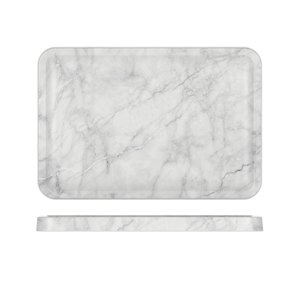 White Marble Agra Melamine Tray 34 X 23cm