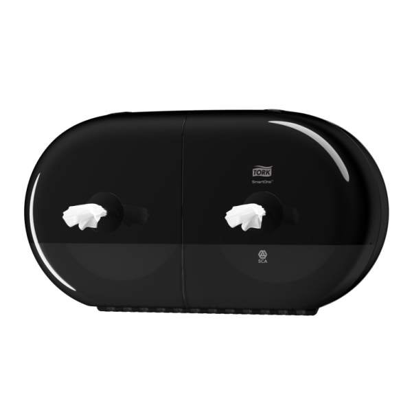TORK SMART ONE MINI TWIN DISPENSER BLACK PLASTIC