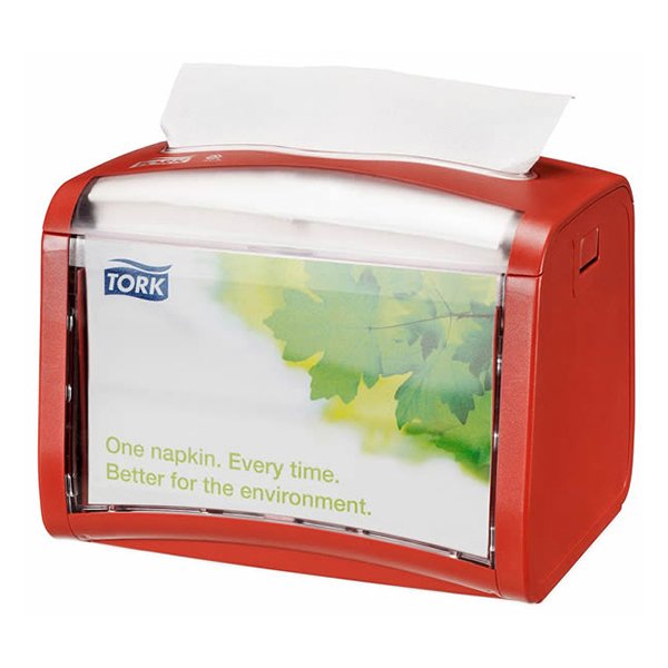 TORK XPRESSNAP TABLETOP NAPKIN DISPENSER RED H15.5xW20xD15cm