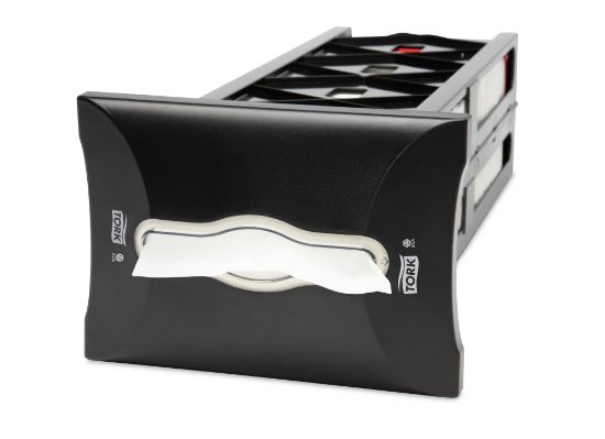 Tork Xpressnap In-Counter Napkin Dispenser Black H54.6xw25xd17.8cm