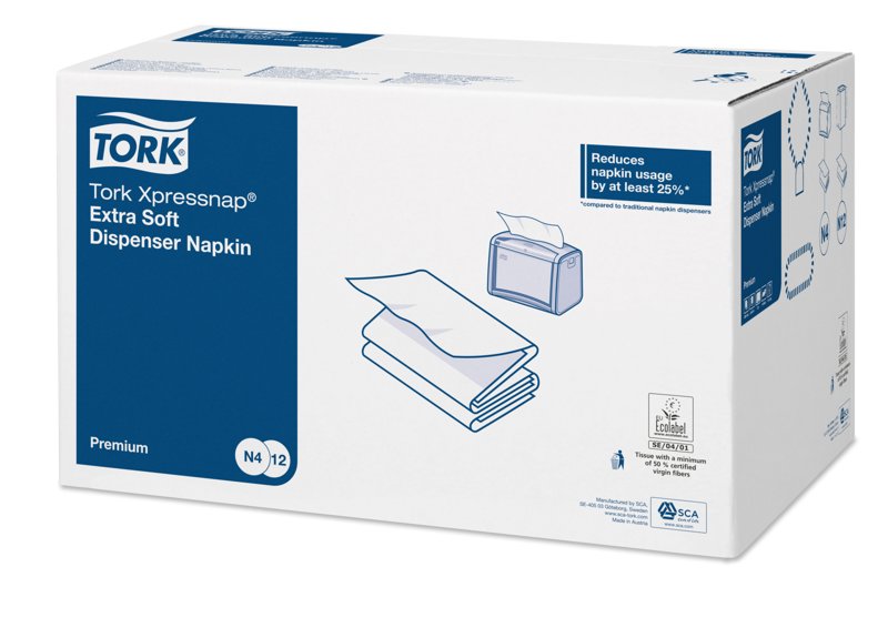 TORK XPRESSNAP 2 PLY 4 FOLD EXTRA SOFT DISPENSER NAPKIN 21.6x33CM (4000)