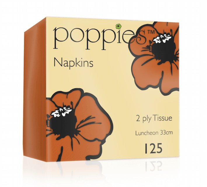 NAPKIN LUNCH 32CM X 32CM ORANGE 2 PLY (125)