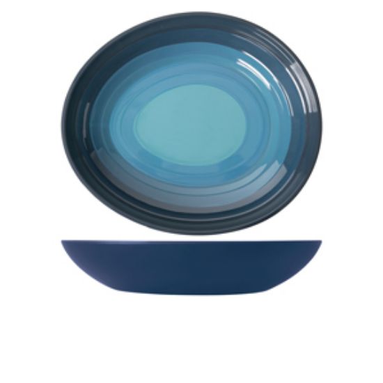 Azure Blue Atlantis Melamine Oval Bowl 38 X 32.5 X 7cm