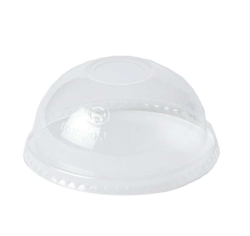 PLA DOMED SMOOTHIE LIDS TO FIT 9-10oz PET CUPS (1000)