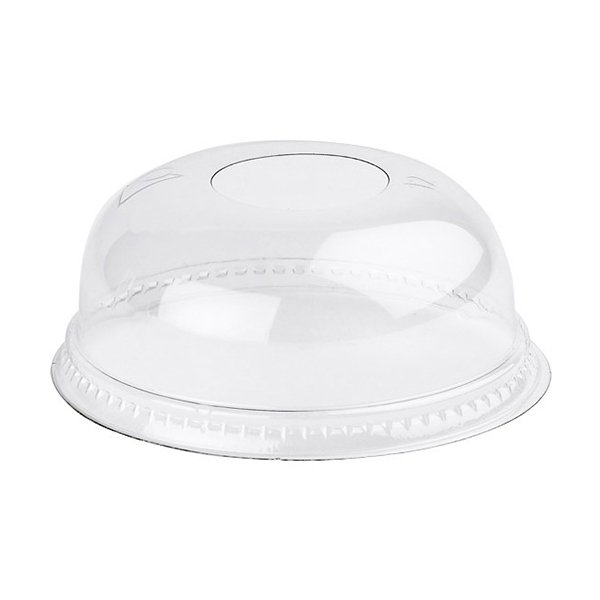 CASE OF 1000 PET DOMED LID WITH HOLD FOR 16OZ