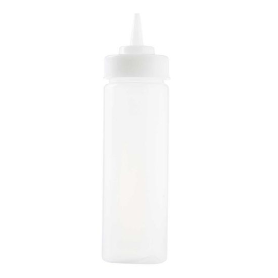 Widemouth Clear Squeeze Bottle With Tip Top 240ml (12)
