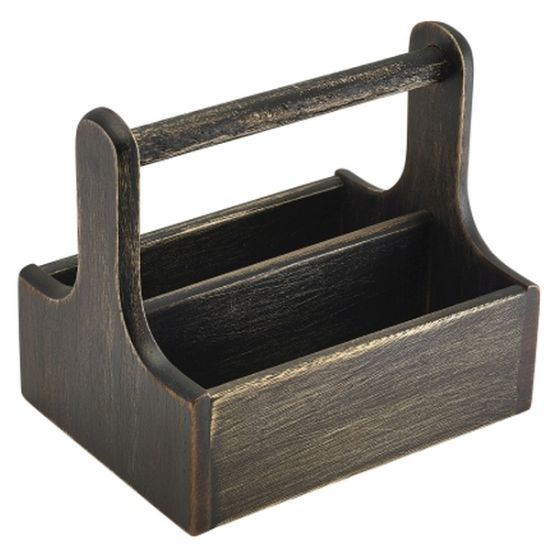 Medium Black Wood Table Caddy