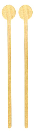 Pack Of 100 Compostable Wooden Disc Stirrer 8" And Dispenser *s