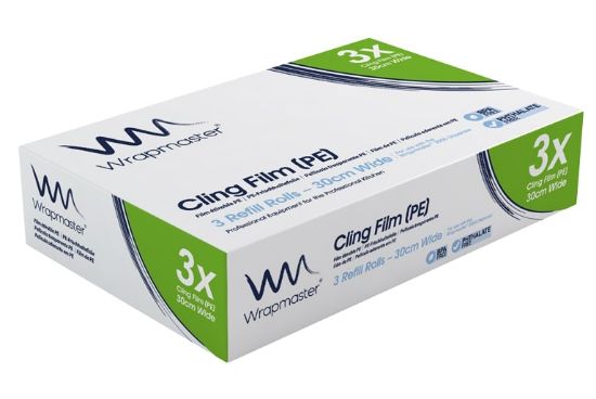 Wrapmaster Recyclable PE Cling Film 30cm 300mtr (Pack of 3)