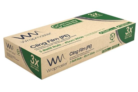 Wrapmaster Recyclable PE Cling Film 45cm 300mtr (Pack of 3)