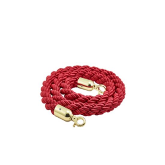 Barrier Rope Red- Brass Plated Ends