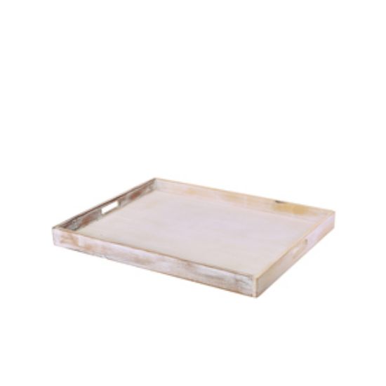 Genware White Wash Butlers Tray 53.5 X 42.5 X 4.5cm