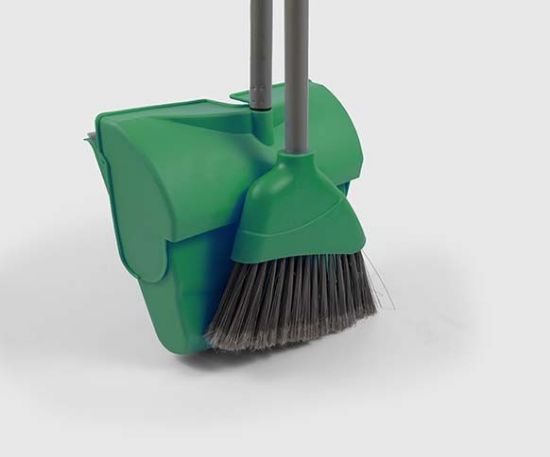 Angle Lobby Dustpan And Brush Set Green