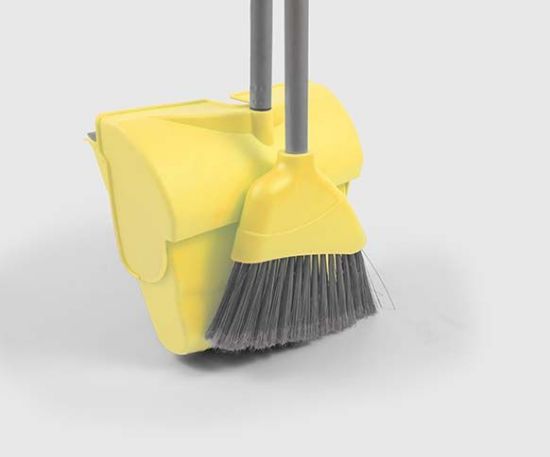 Angle Lobby Dustpan And Brush Set Yellow