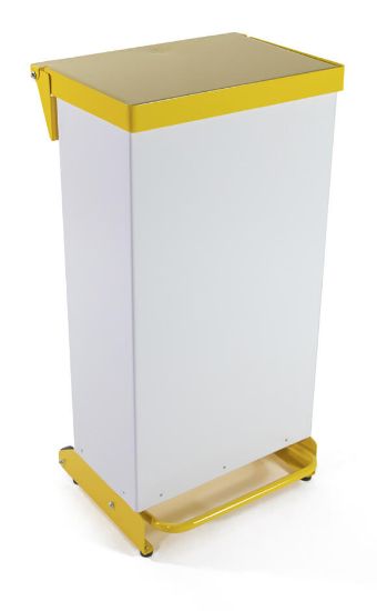 65ltr Sackholder Fire Proof Metal Body & Metal Yellow Lid With Plastic Base