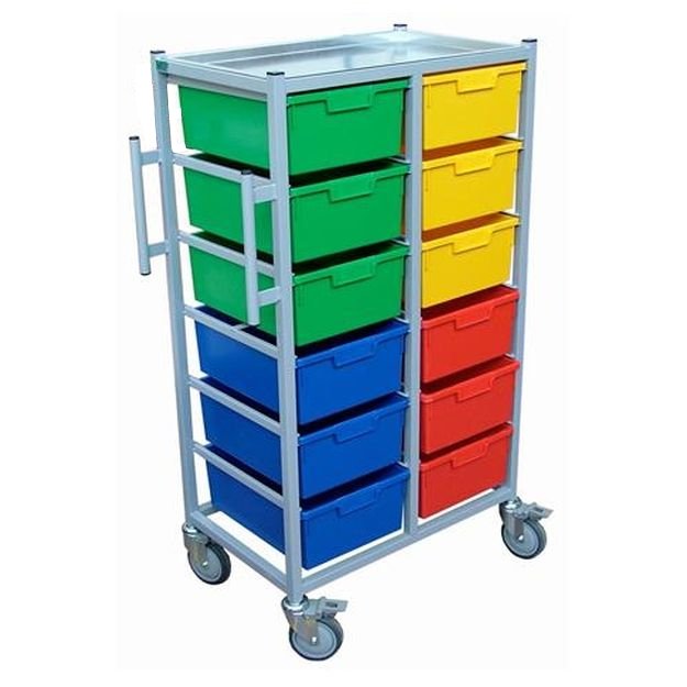 KARRI-CART COMBI - 12 TRAYS & HANG RAIL 135x68x46cm STATE TRAY COLOURS AT ORDER