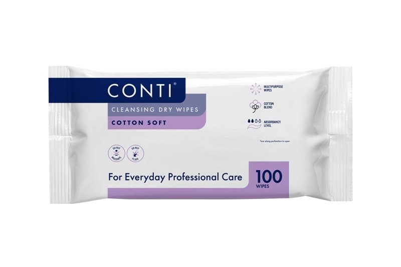 CONTI SO SOFT LARGE DRY PATIENT WIPES 100 PACK 28X32CM (100)
