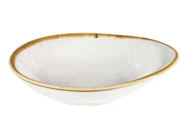 CASE OF 12 STONECASE BARLEY WHITE ROUND DISH 16CM X 14.5CM