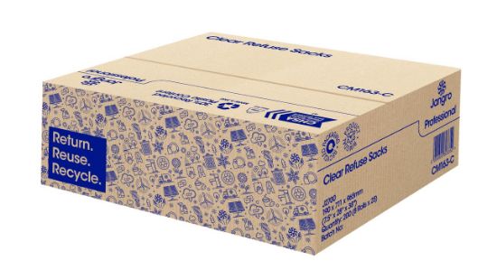 Jangro Refuse Sacks 7.5x28x38 Heavy Duty Clear Bags (200)