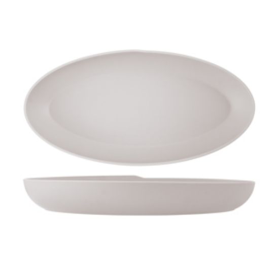 White Copenhagen Oval Melamine Deep Dish 55 X 27.5 X 7.5cm