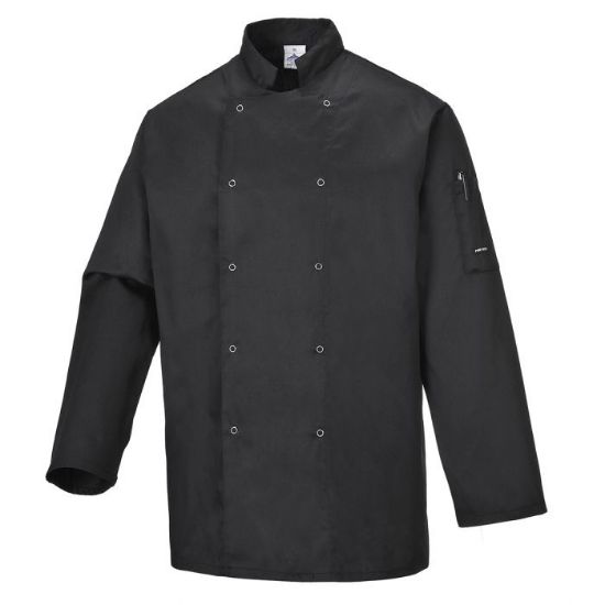 Suffolk Chef's Long Sleeve Jacket Black Size Medium