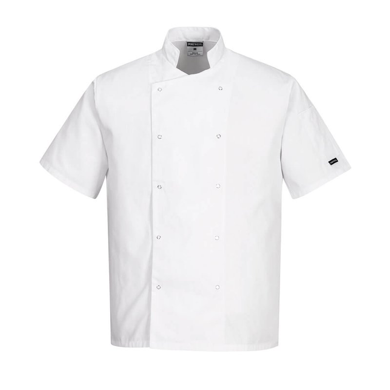 Cumbria Chef's Short Sleeve Jacket White Size XLarge