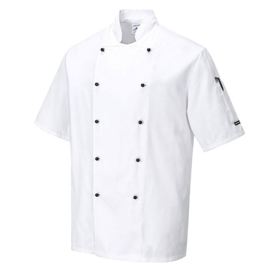 Kent Chefs White Short Sleeve Jacket Large