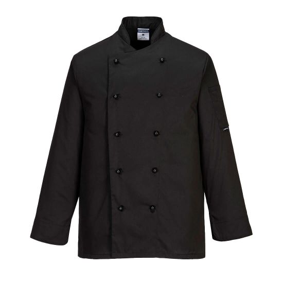 Kent Chefs Black Long Sleeve Jacket Large