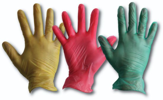 Jangro Vinyl Disposable Gloves Powder Free Red - Large (100)