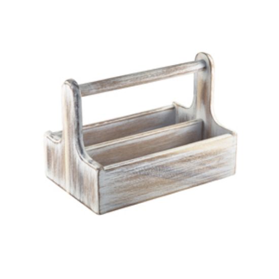 White Wooden Table Caddy