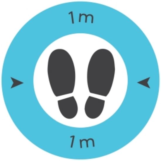 Safe Distance 1 Metre Floor Graphic (Pack Of 10)
