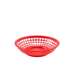 GENWARE ROUND FAST FOOD BASKET RED 20CM (6)