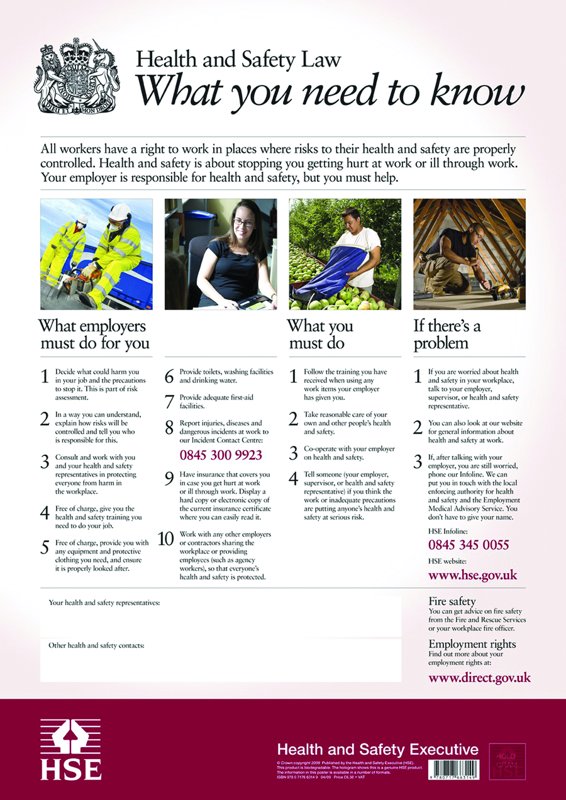 HEALTH & SAFETY LAW SIGN 420X594MM