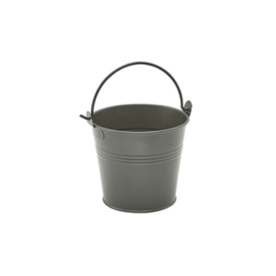 Galvanised Steel Serving Bucket 10cm Dia Dark Olive (12)