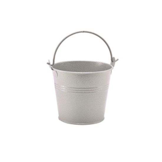 Genware Galvanised Steel White Hammered Serving Bucket 10cm (12)