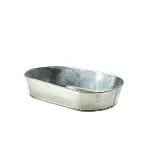 GALVANISED STEEL SERVING PLATTER 24X15CM (6)