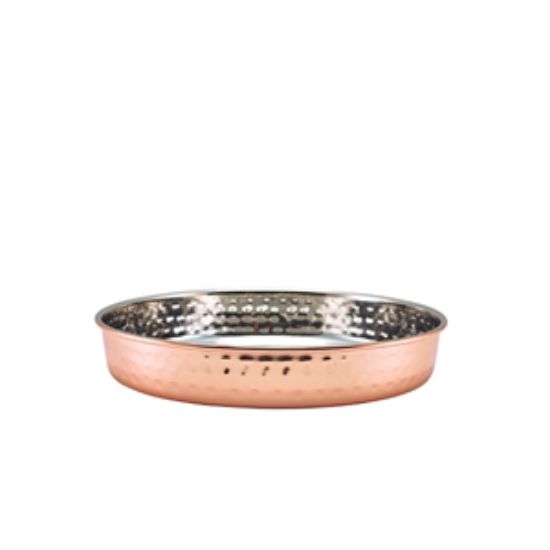 Genware Hammered Copper Plated Presentation Plate 20cm