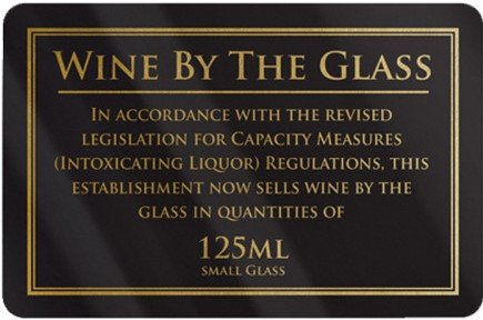 WINE BY THE GLASS 125ML BLACK & GOLD