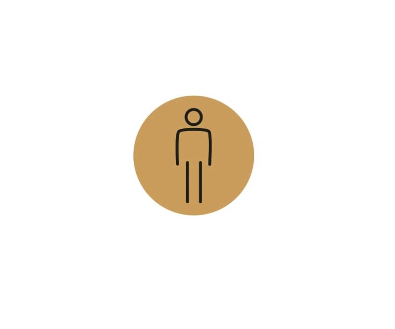 GENTS TOILET SYMBOL 150mm GOLD