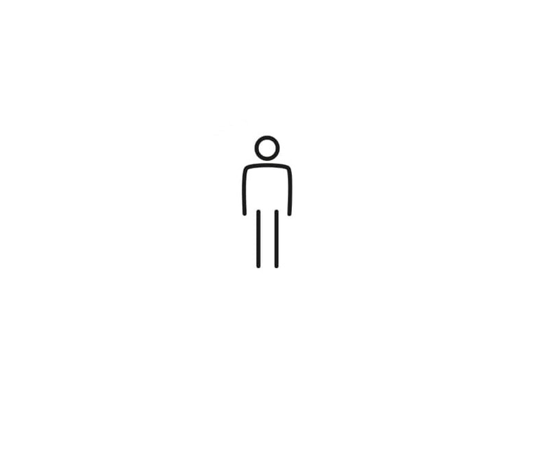 GENTS TOILET SYMBOL 150mm WHITE