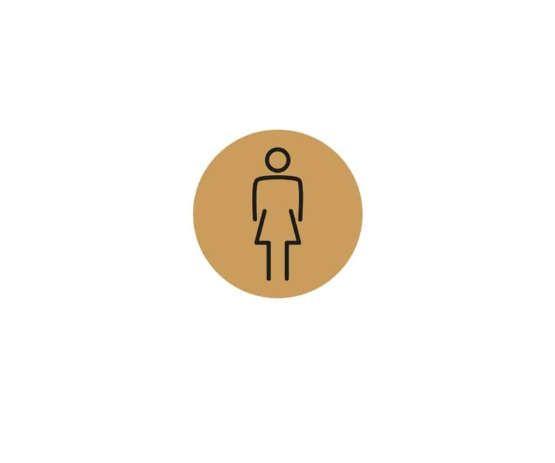 LADIES TOILET SYMBOL 150mm GOLD