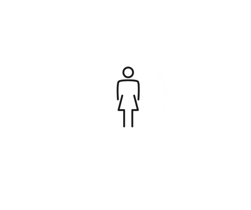 LADIES TOILET SYMBOL 150mm WHITE