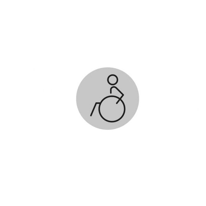 DISABLED TOILET SYMBOL (LEFT) 150mm SILVER