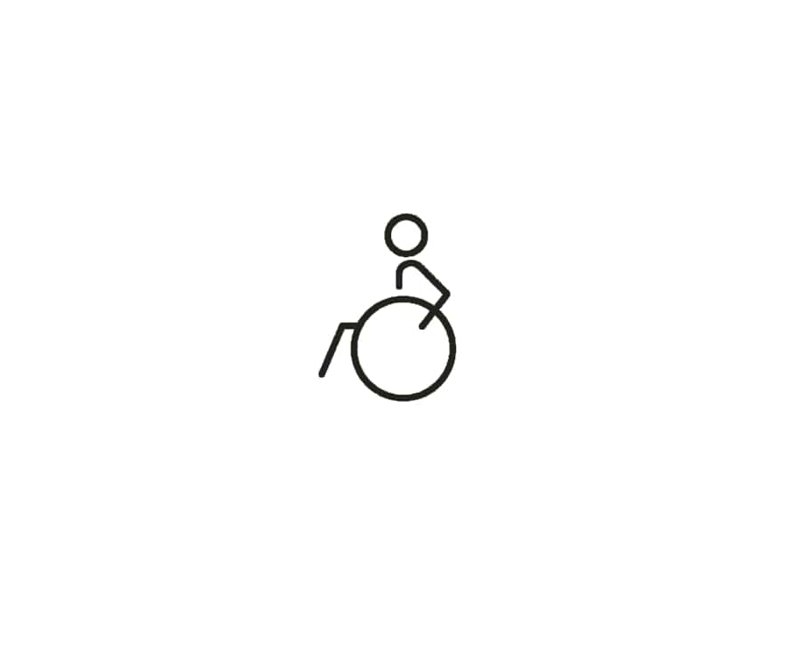 DISABLED TOILET SYMBOL (LEFT) 150mm WHITE