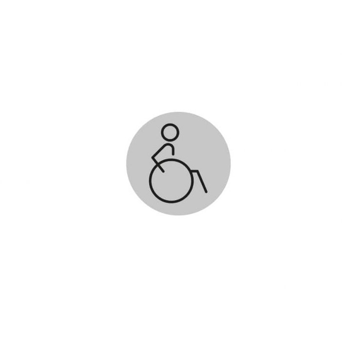 DISABLED TOILET SYMBOL (RIGHT) 150mm SILVER