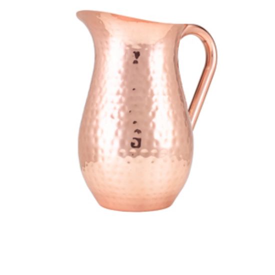 Genware Hammered Copper Plated Water Jug 2l/67.6oz