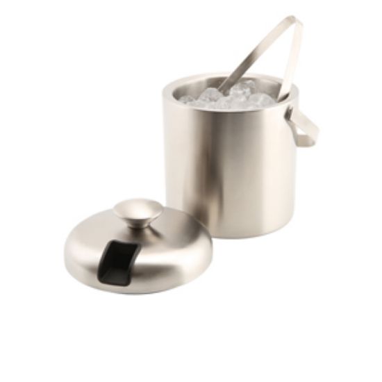 Genware Insulated St/St Ice Bucket & Tong 1.2l