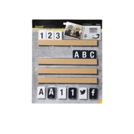 Letter Shelf 1m Teak (Includes 169 Characters)