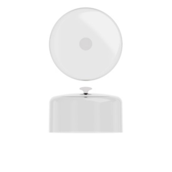 Clear Pc Dome Lid With White Handle 26.5 X 16.2cm